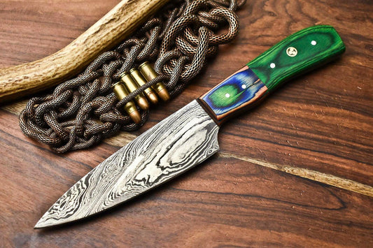 Hand Made Damascus Steel Chef Knife | Full Tang with Hard Wood Handle