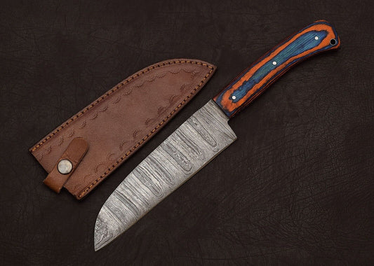 Handmade Damascus Steel 12" Chef Knife | Outdoor Hunting & Survival with Pakka Handle