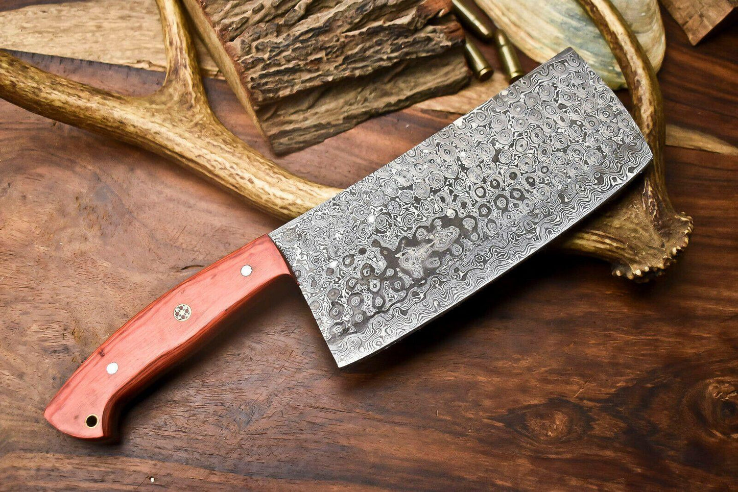 Handmade Damascus Steel Chef Chopper Knife – Custom Forged Kitchen Knife
