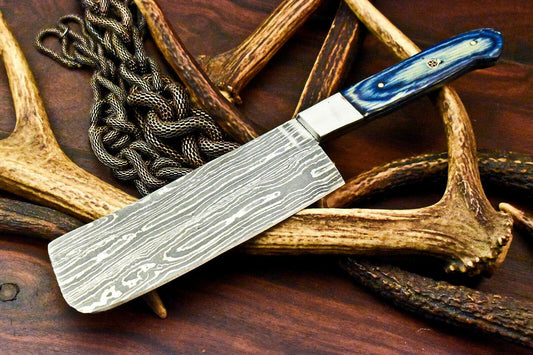 Handmade Damascus Steel Chef Kitchen Chopper Knife | Full Tang Hardwood Handle