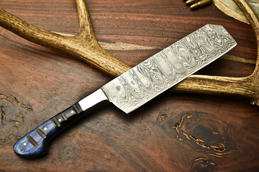 Handmade Damascus Steel Chef Knife – Full Tang Kitchen Blade 12"