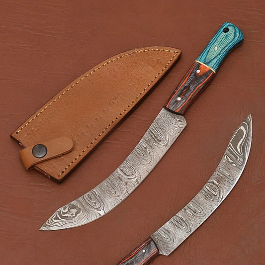 Handmade Damascus Steel Fillet Knife – Durable Pakka Wood Handle
