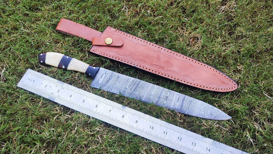 Handmade Damascus Steel Kitchen Knife | Full Tang Chef & Fillet Knife Gift