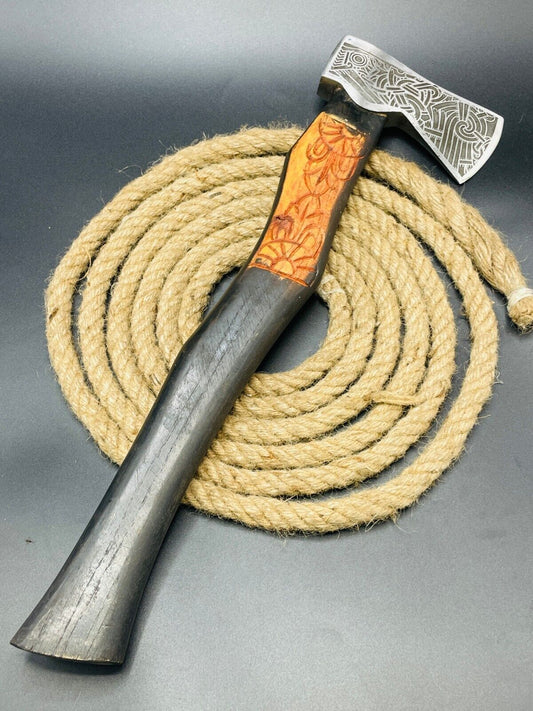 Handmade Forged Viking Bearded Camping Hatchet Tomahawk Axe