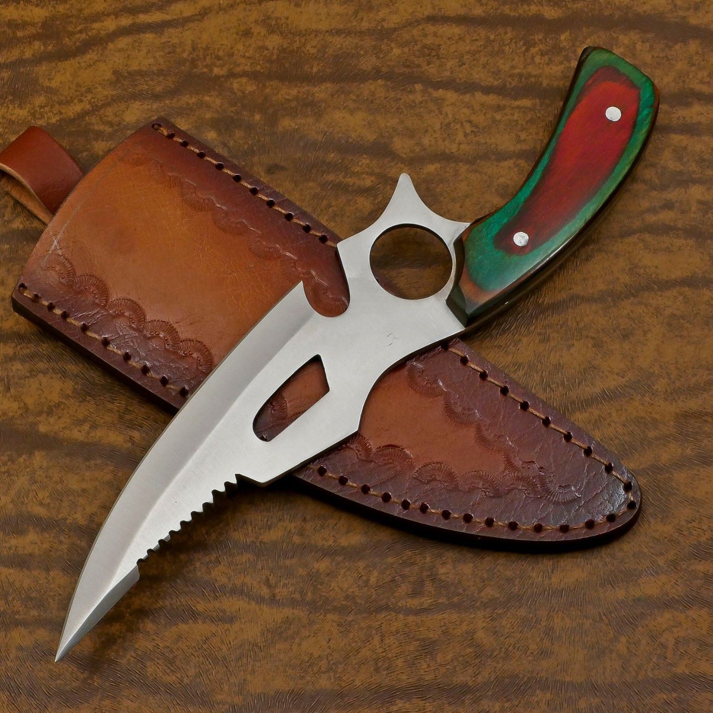 Handmade 12-Inch D2 Steel Full Tang Extra-Large Bowie Hunting & Camping Knife