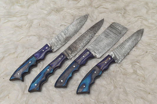 Handmade Hand Forged Damascus Steel Chef Knife Set – Professional Kitchen Knives