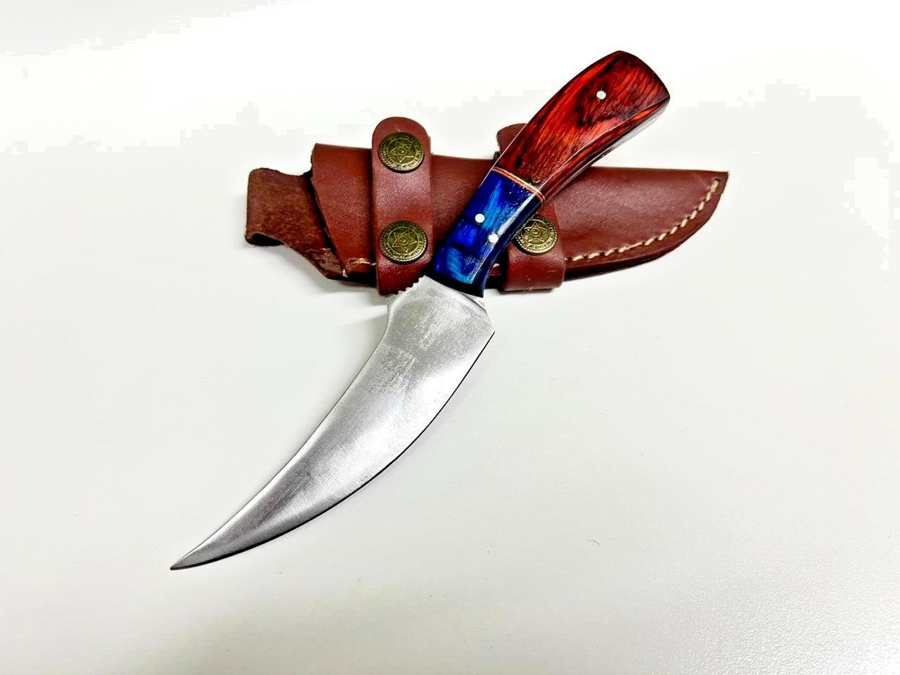 Handmade Skinner Knife – Stainless Steel J2 Blade with Wood Handle & Leather Sheath