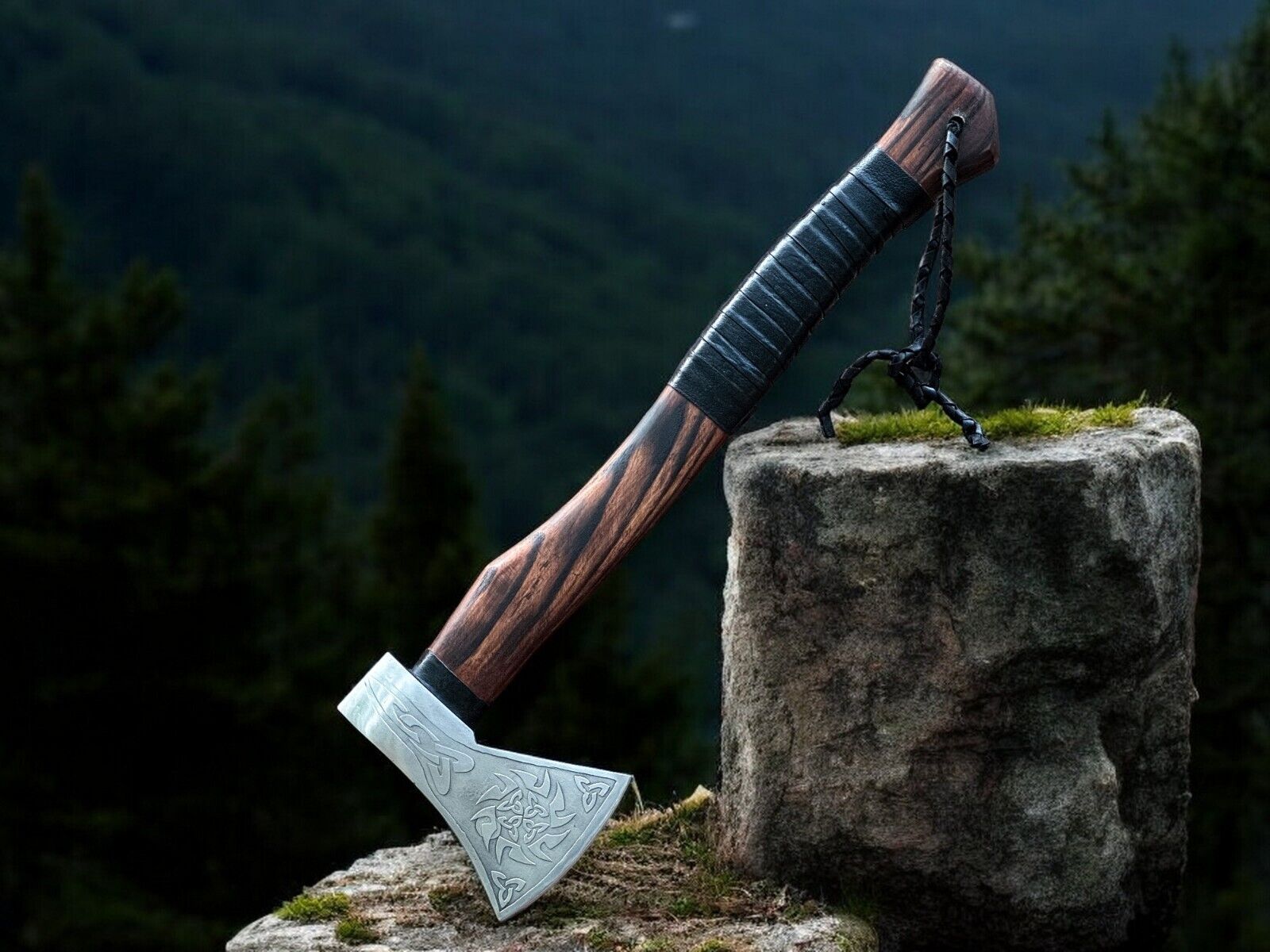 Handmade Viking Axe – Nordic Style Hatchet with Custom Wood Handle