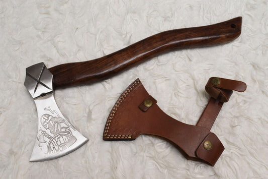Handmade Viking Bearded Axe | Carbon Steel Hammer Hatchet Axe 18"