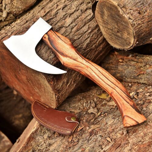 Handmade walknut Viking Axe 16" Forged Carbon Steel Tactical Camping Hatchet