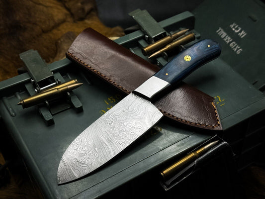 Heritage Forge Handmade Damascus Steel Hunting & Kitchen Chef Knife