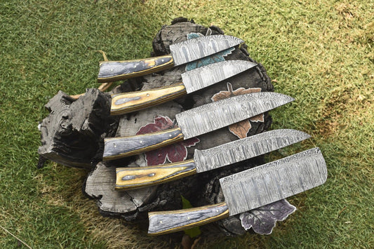 Hot Item Twist Damascus Chef Knife Set of 5 – Rare Hardwood Handle Sports Collection