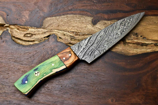 Premium Handcrafted Damascus Steel Chef Knife – Full Tang Kitchen Blade