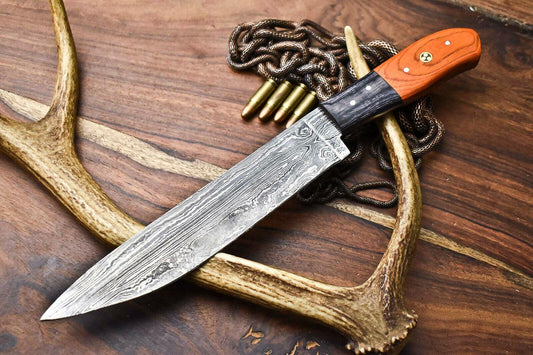 Premium Handcrafted Damascus Steel Chef Knife | Full Tang with Hard Wood Handle