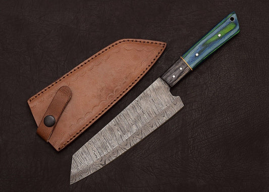 Premium Handmade Damascus Steel Chef Knife 13" | Outdoor Hunting & Camping Blade