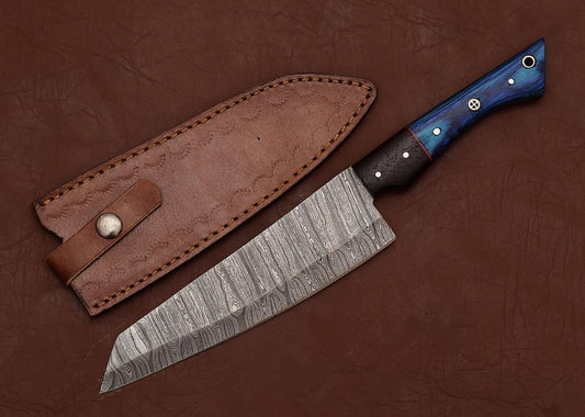 Premium Handmade Damascus Steel Fillet Chef Knife with 8" Blade & Pakka Wood Handle