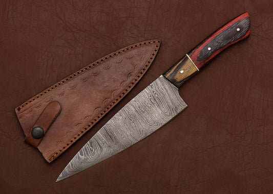 Premium Handmade Damascus Steel Kitchen Chef Fillet Knife with Pakka Wood Handle