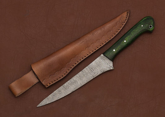 Professional Handmade Damascus Steel Chef Knife | Pakka Wood Handle