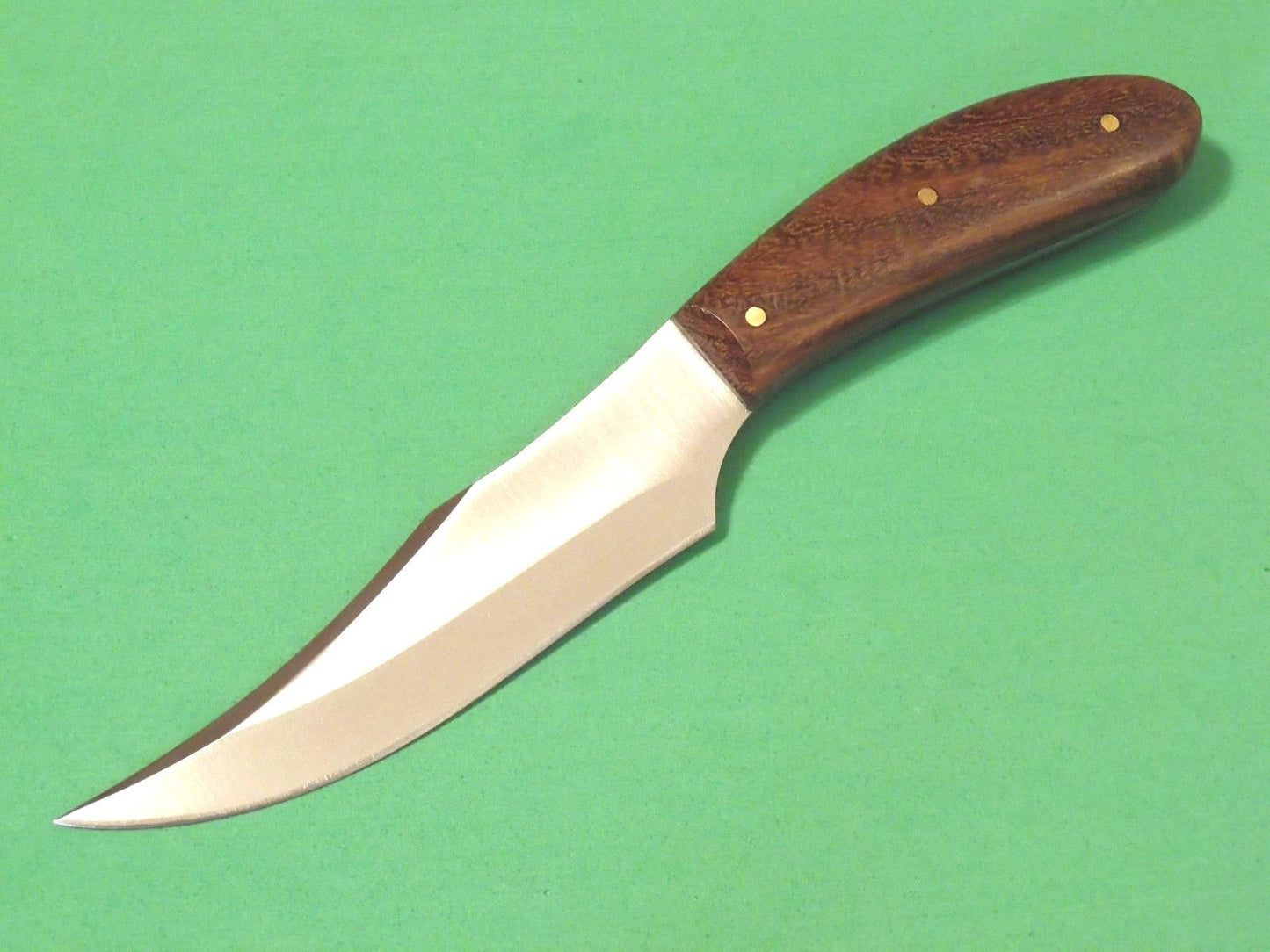 Skinner Knife – 6.875" Stainless Steel Blade with Brown Wood Handle & Leather Sheath