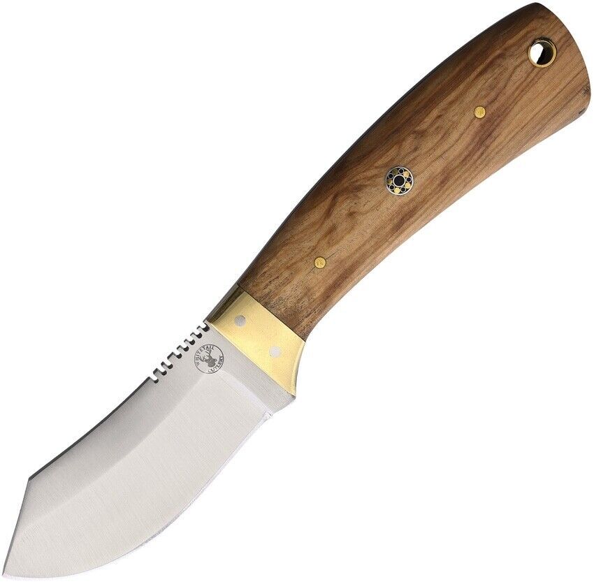 Skinner Knife – 6" Stainless Steel Fixed Blade with Olive Wood Handle & Leather Sheath