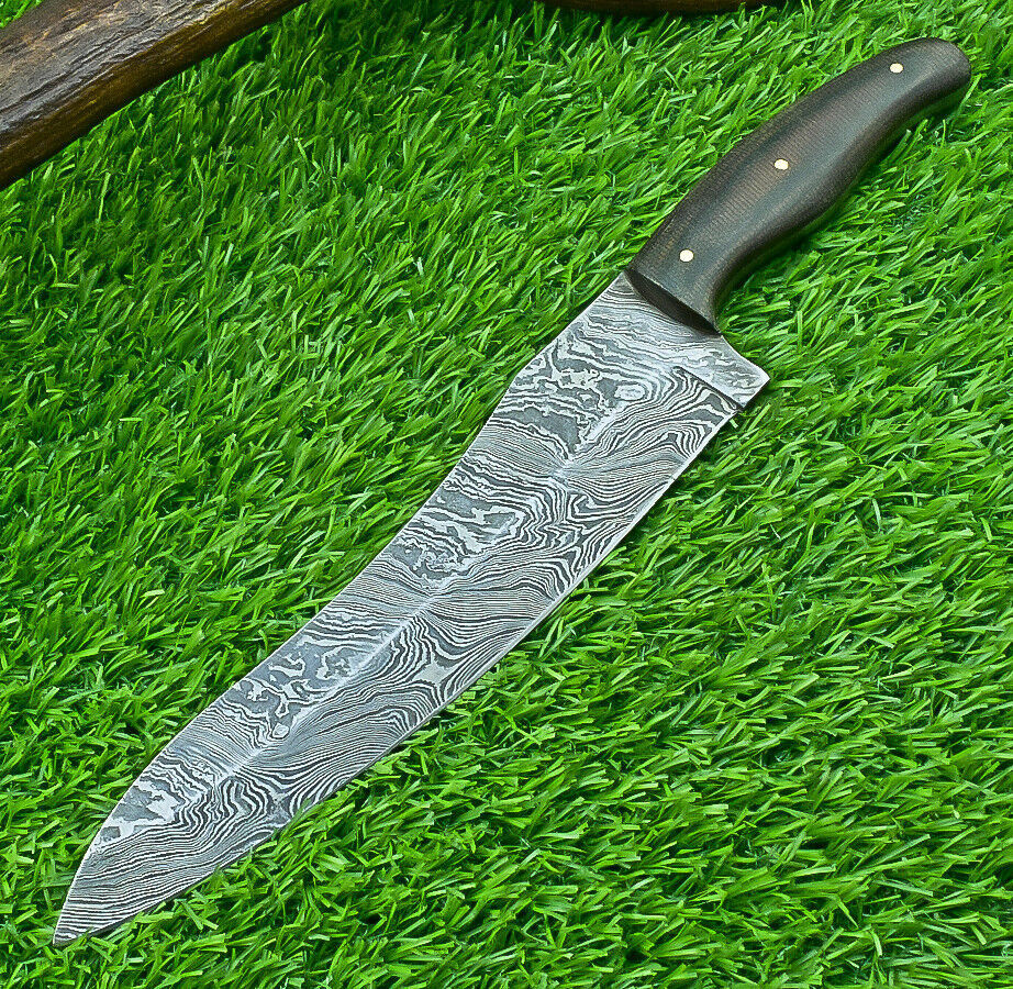 Stunning Hand Forged Damascus Steel Chef Knife – Kitchen & Camping Knife