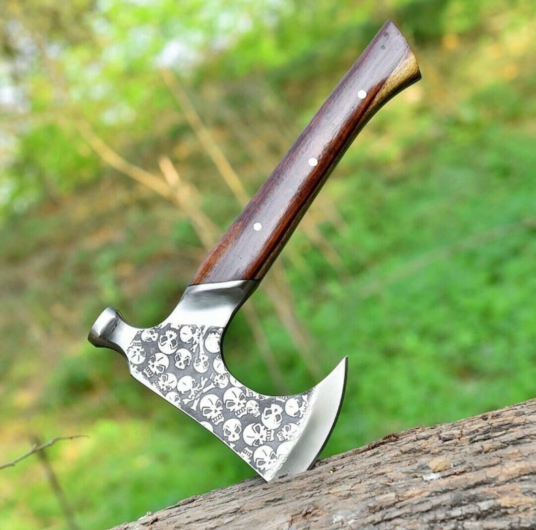 Throwing Axe | Handmade High Carbon Steel Viking Bearded Hatchet with Wood Handle