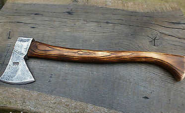 Viking-Influenced Camp Axe | Hand-Forged Ash Handle with Leather Sheath