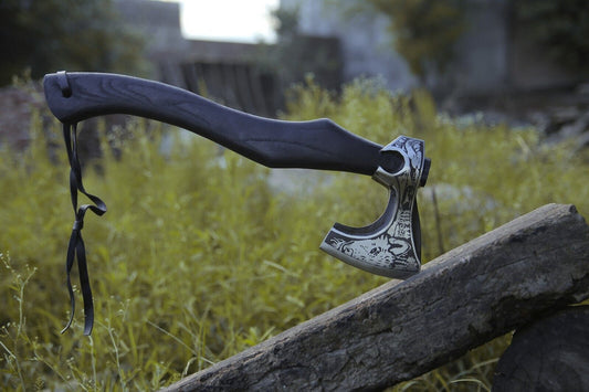 Viking Axe, Custom Gift Forged Carbon Steel Bearded Camping Hatchet