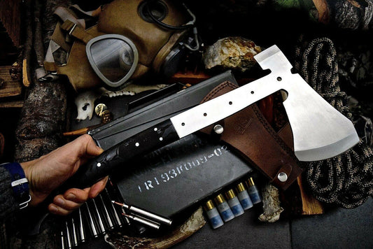 Viking Destroyer Custom Handmade 18-Inch D2 Steel Battle Axe with Honeycomb Micarta Grip