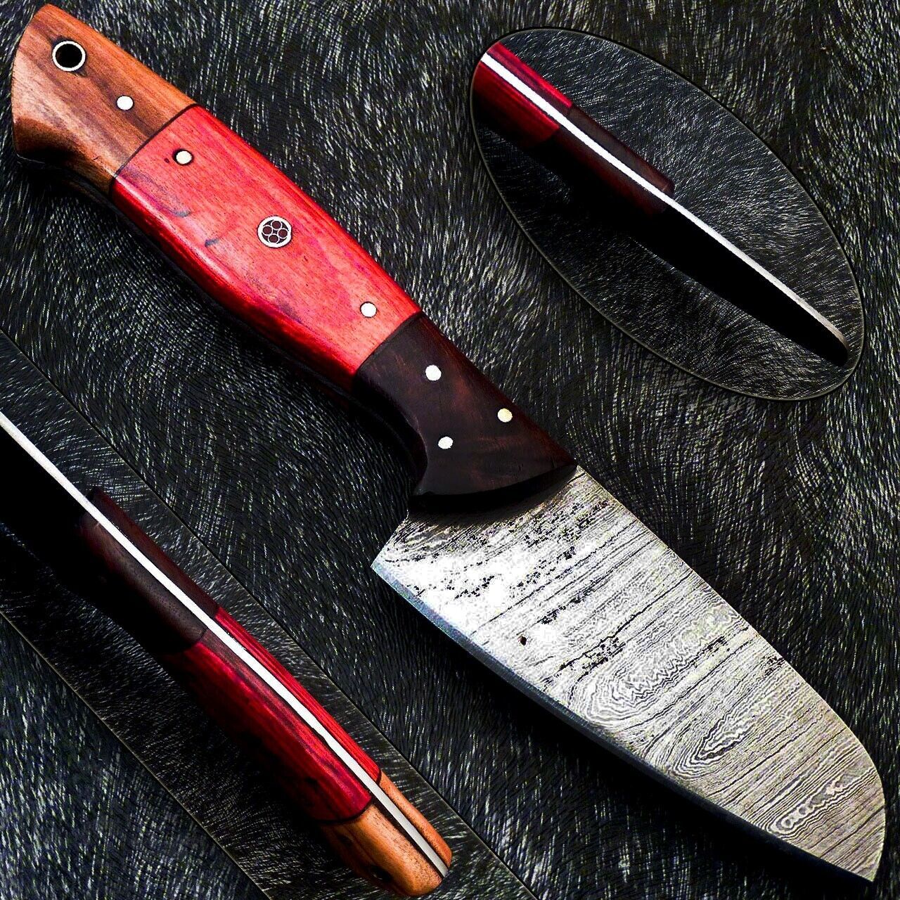 10.0" Professional Kitchen Chef Knife Damascus Blade with Camel Bone Handle – Handmade Custom