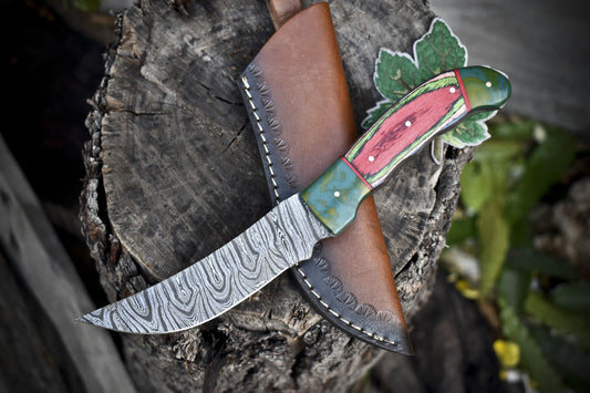 10.0 in Hot Item Hunting Skinner Knife Twist Damascus Hard Wood Decoration