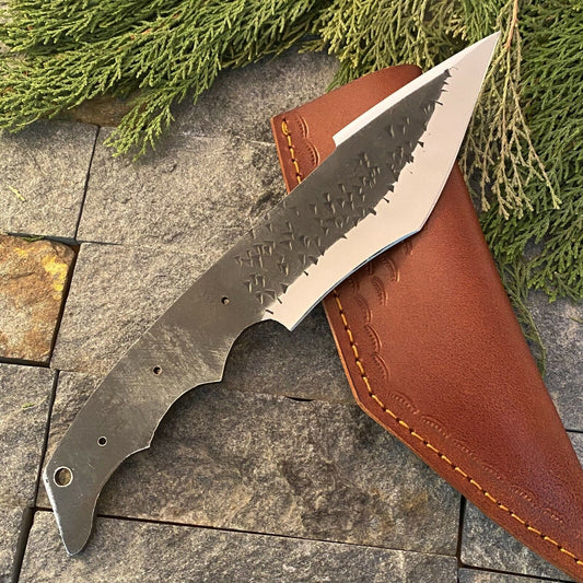 10" Custom D2 Steel Full Tang Bowie Knife – High Polish Blade