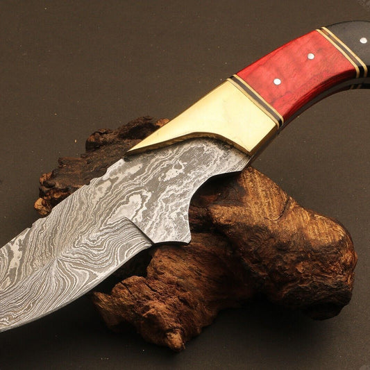 10" Hand Forged Twist Damascus Steel Bowie Bowie Knife | Wood Handle