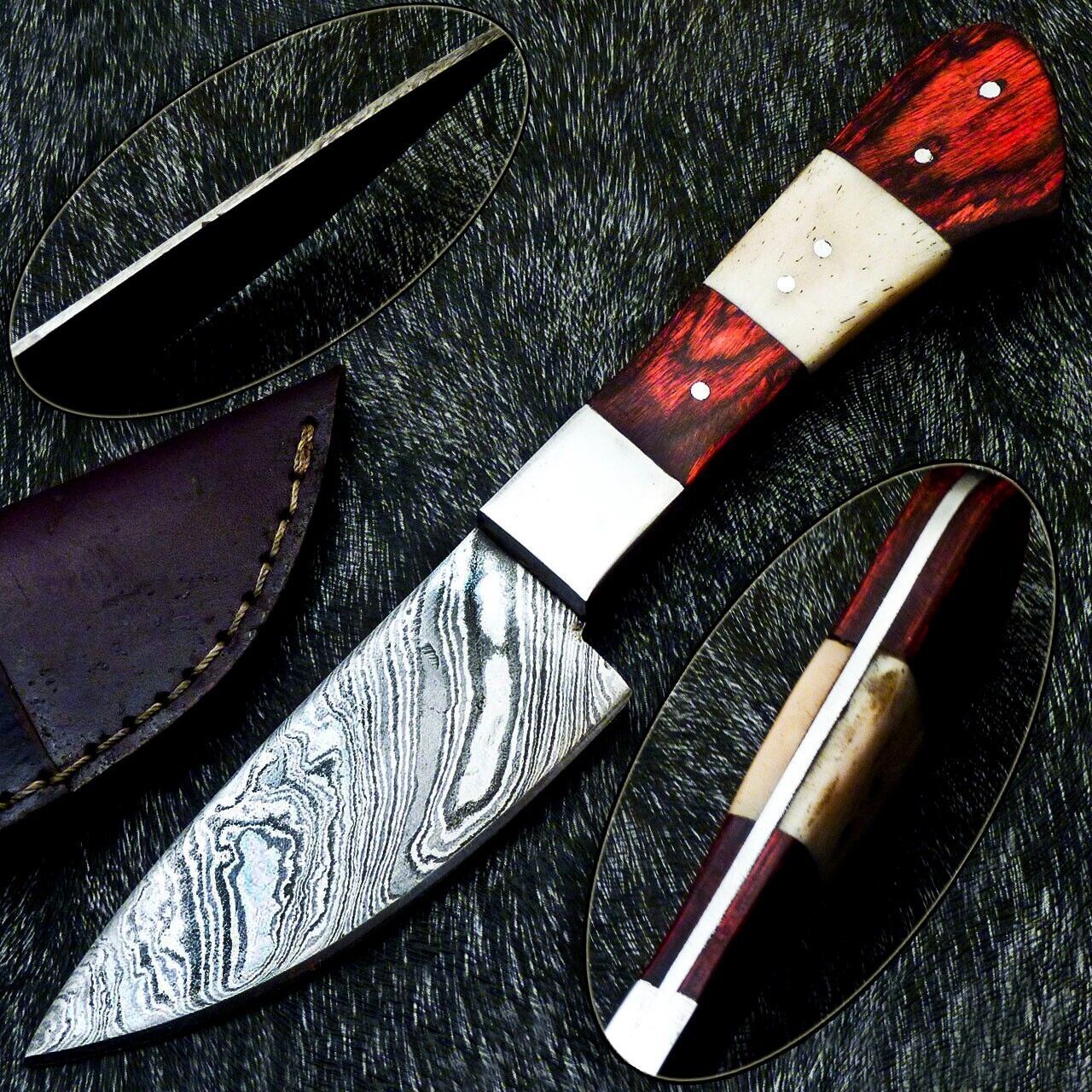 10" Handmade Damascus Chef Knife with Camel Bone Handle
