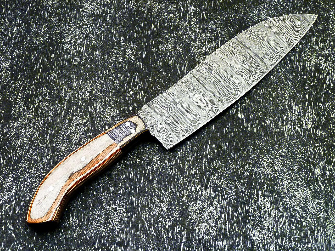 10" Handmade Damascus Steel Chef Knife – 5" Blade with Durable Hardwood Handle