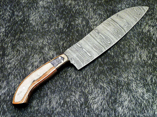 10" Handmade Damascus Steel Chef Knife with Hardwood Handle Damascus Kitchen Knife