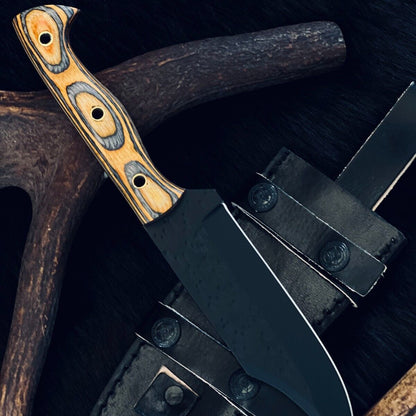 10 Inch Custom D2 Steel Bowie Hunting Knife with Wood Handle