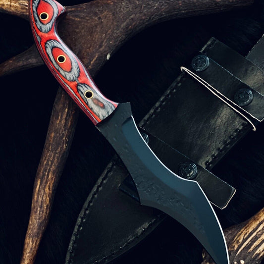 10 Inch Handmade D2 Steel Tracker Knife with Wood Handle