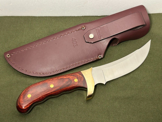 10" Skinner Hunting Knife – 420HC Stainless Blade, Rosewood Dymondwood Handle, Leather Sheath
