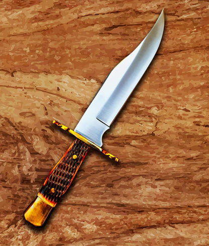 11-Inch Custom Handmade D2 Hunting Bowie Camping Survival Knife
