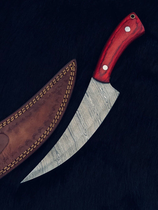 11.5" Custom Handmade Twist Damascus Steel Santoku Chef Knife