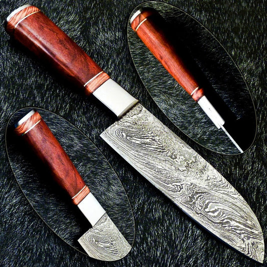 11" Custom Hand Forged Damascus Steel Chef Knife | Kitchen Knife