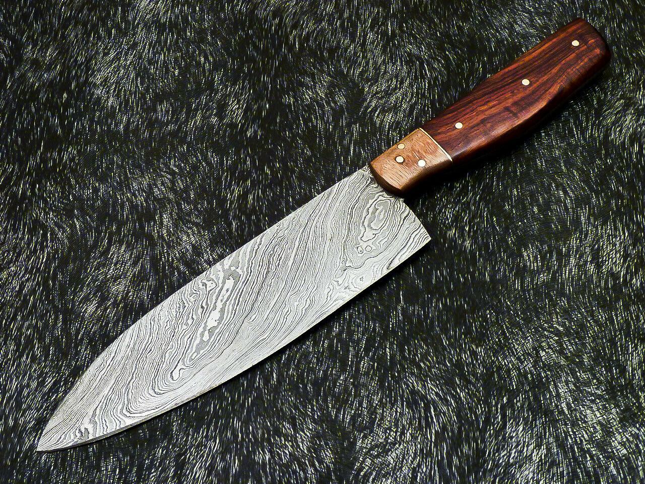 11" Handmade Damascus Steel Chef Knife  Kitchen Knife with Natural Wood Handle