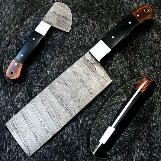 11" Handmade Professional Damascus Chef Chopper Knife with Hardwood Handle