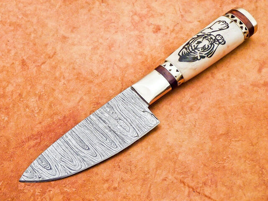 11" Professional Chef Knife Damascus Blade Kitchen Knife "Camel Bone"