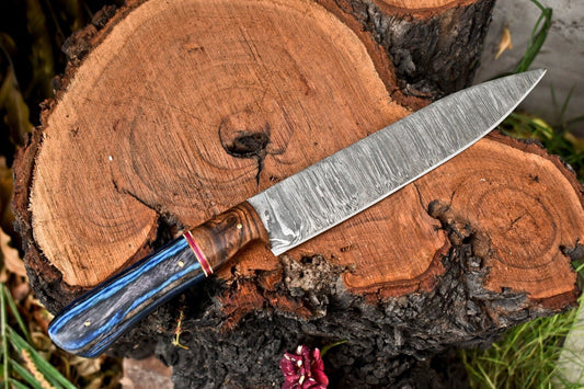 12.0" Handmade Damascus Blade Kitchen Full Tang Chef Knife – 384 Layers, Acid Etched, Hand-Polished Handle