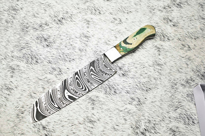 12.0" Handmade Damascus Blade Kitchen Full Tang Chef Knife – 384 Layers, High Carbon Steel

