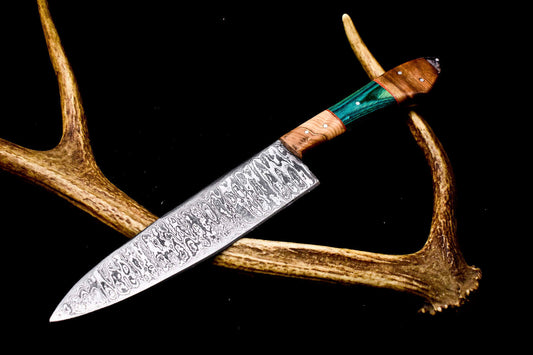 12.0" Handmade Damascus Steel Blade Kitchen Chef Full Tang 