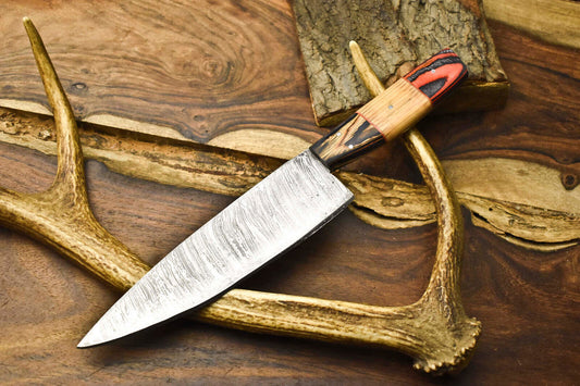 12.0" Handmade Damascus Steel Blade Kitchen Chef Full Tang Knife – Custom Forged