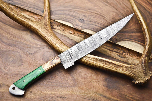 12.0" Handmade Damascus Steel Chef Knife – Full Tang Kitchen Blade